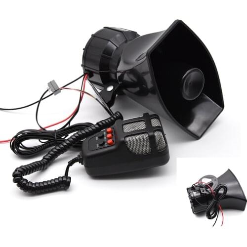 Loud Car Horn 12V Megaphone Tone Emergency Police Siren Motorcycle Ural Cгу Air Horn Mic PA Speaker System Amplifier Hooter