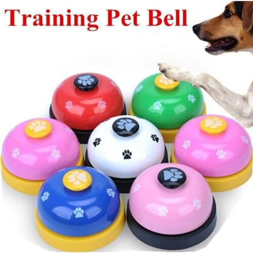 Pet Toy Training Called Dinner Small Bell Footprint Ring Dog Toys For Teddy Puppy IQ Interactive Bell for Potty Training