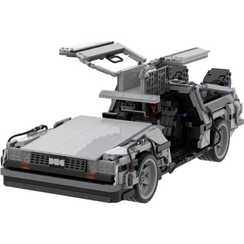 MOC Movie Enthusiasts Back To The Future DeLorean Time Machine Build Blocks Assembly Model Childrens Toy DIY Birthday Gift
