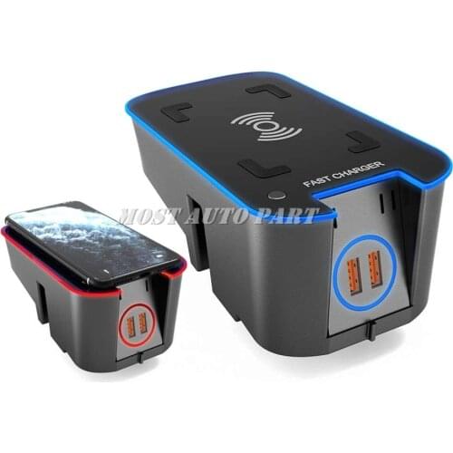 Interior Car Wireless Charger Phone Fast Charging Pad Trim For Volvo S60 V60 S90 V90 XC60 XC90 2018-2021 1pcs