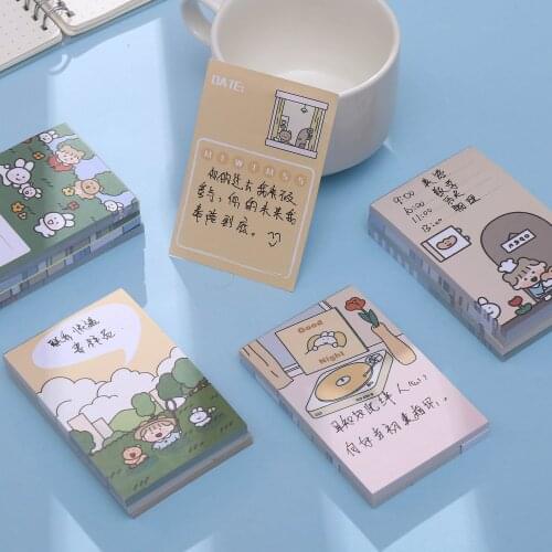 Japanese Creative Cartoon Sticky Notes For Office Students With Tearable Memo Pad Stationery Back To School Cute School Supplies