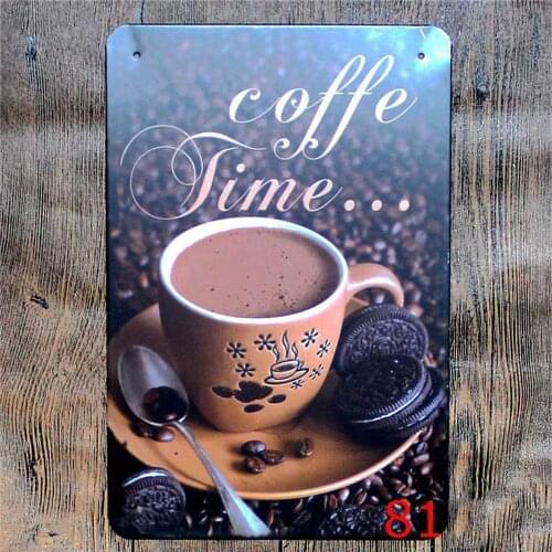 Coffee Time Novelty Parking Retro Metal Tin Sign Plaque Poster Wall Decor Art Shabby Chic Gift
