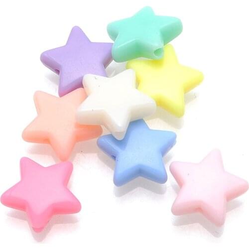 Wholesale 1100pcs 13mm Pastel Colors Kawaii Star Beads DIY Jewelry Findings Cute Loose Lucite Acrylic Bracelet Beading Beads