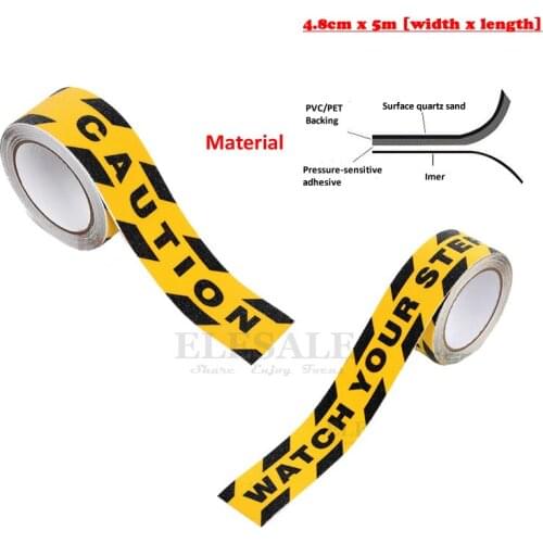 1-Roll 4.8cm*5m Surface Anti-Slip Warning Tapes For Home Office Store Stairs Skateboard Workplace Anti-Skid Adhesive Sticker