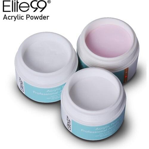 Elite99 Clear Transparent Pink Color Acrylic Crystal Powder Nail Manicure Polymer Builder for Nail Art Design