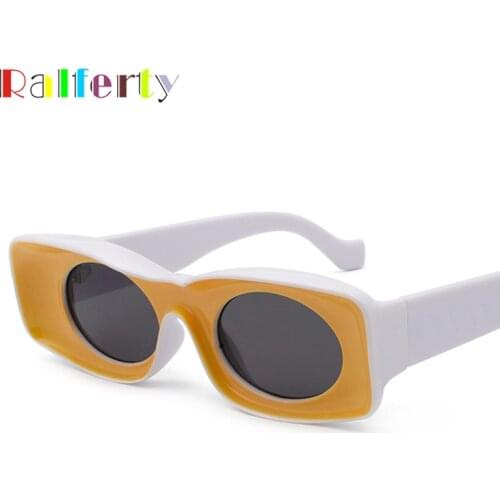 Ralferty Thick Design Sunglasses Women Men Brand Designer 2019 Trendy Square Sun Glass J4517