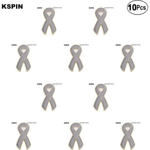 Gray Aids Lapel Pin Flag badge Brooch Pins Badges 10Pcs a Lot