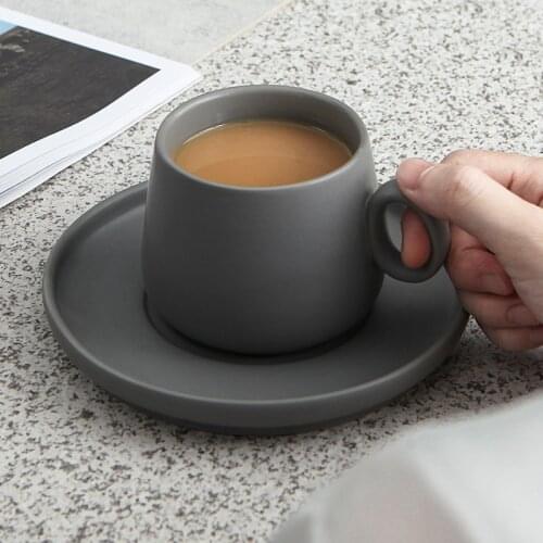 Northern European Wind Office Milky Tea Cup Ceramic Product Coffee Set Solid Color and Simple Mark Single Water Cup Coffee Mug