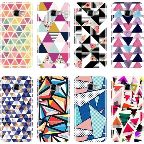 Phone Case Silicone For Samsung Galaxy C5 C7 C8 Geometric Flower Aesthetic Cool Fashion Soft Back Cover For Samsung C5 C7 C9 Pro