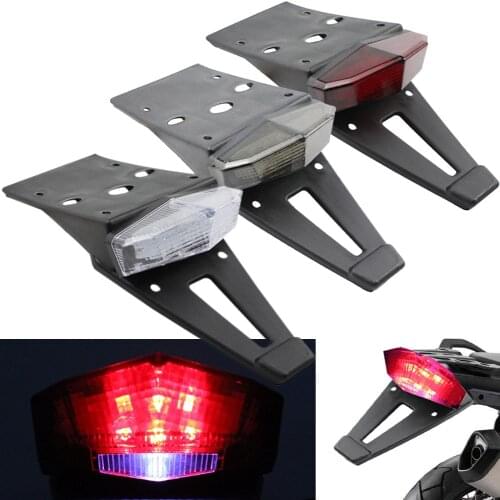 Motorcycle LED Rear Tail Brake Stop Indicator Motorcycle Taillight Rear Fender Mudguard Mount Brake Light for Dirt Custom Bike