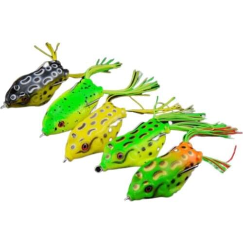 5Pcs/Set 6cm Fishing Artificial Lure Wobbler Frog Shaped Fish Baits Wobblers Bass Fishing Tackle