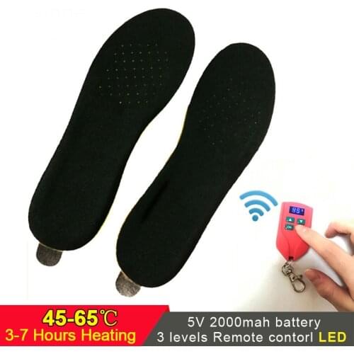 Winna.etech High Quality 2000mAh Rechargeable Winter Foot Warmer Remote Control Electric Heating Insole Increased Sneaker Insole