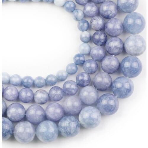 YHBZRET Natural Blue Sea Stone beads Round Loose Spacer Beads For Jewelry Making /6/8/10/12MM bracelet necklace DIY Accessories