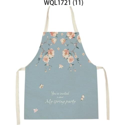 1Pcs Elegant Flower Pink Pattern Cleaning Plant Floral Aprons Home Cooking Kitchen Apron Cook Adult Bibs Pinafores 47-38 Tablier