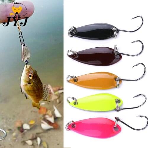 10pcs 3g mixed colors fishing tackle spoon metal lure baits, small hard trout bass sequins lure sets sharp hook spinner
