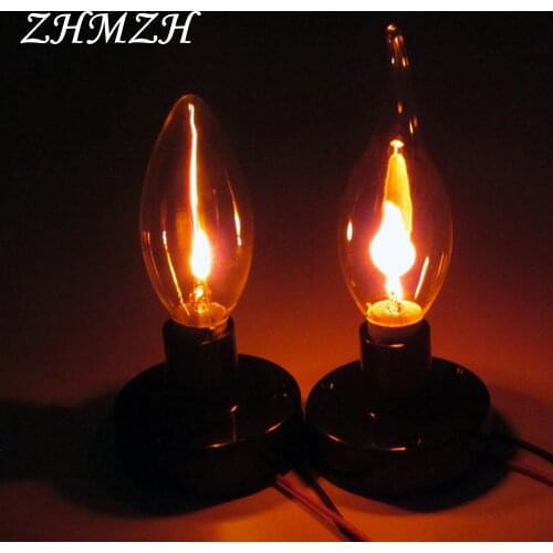 10pcs/lot 3W E14 Tungsten bulbs E27 Flame Lamp Bulb AC220V Flicker Flame Led Candle Light Bulb Mulation Vintage Fire Lighting