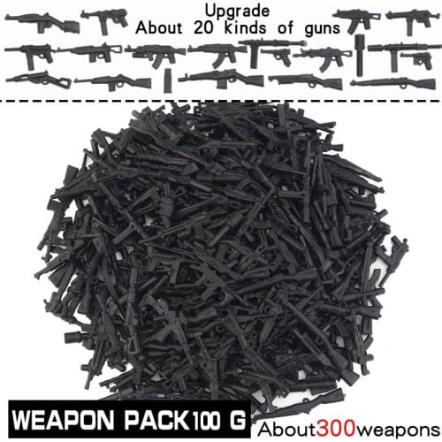 100g/Lot Multiple Weapons Pack About Twenty kinds Of Guns Small Paticle Builfing Blocks Accessories Kids Gifts Toys For Children