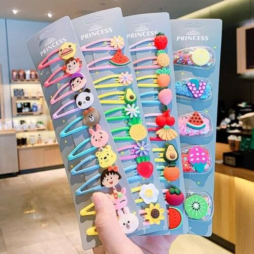2021 Fashion Girls Cute Cartoon Animals Fruit 5 Cm Hairpins Children Lovely Hair Clips Barrettes Gift Kids Hair Accessories Gift