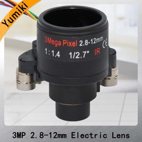 3.0Megapixel Motorized Varifocal 2.8-12mm CCTV Lens 1/2.7" For HD Security Cameras, Auto Iris, DC Zoom & Focus, F1.4 D14 Mount