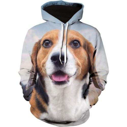 3D full printed hound jacket cartoon hoodie for men and women unisex casual street sweatshirt pullover