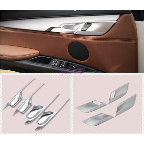 4 pcs ABS Chrome or Paint Car Door Inner Handle Covers Bowl Hairline Trim Sticker Car-styling For BMW X5 F15 X6 F16 accessories