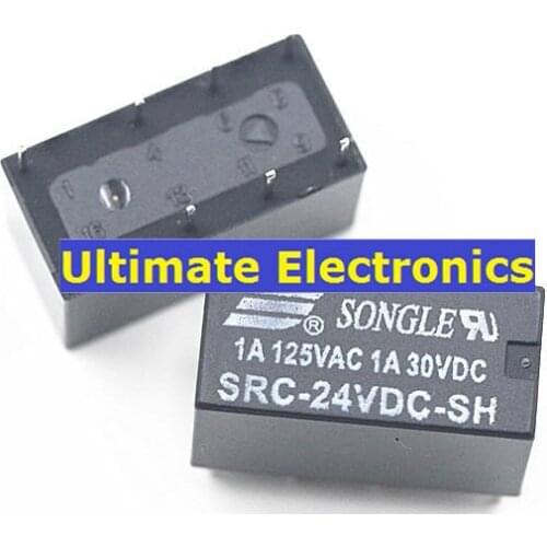 5pcs signal relay two open two closed 1A 8 feet SRC-05VDC-SH SRC-12VDC-SH SRC-24VDC-SH 5V 12V 24V