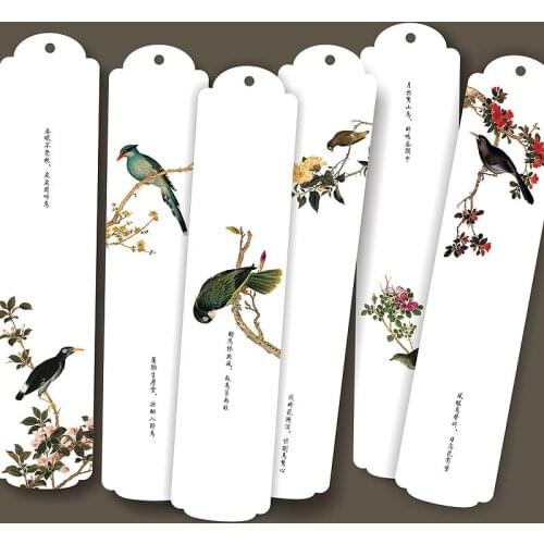 1pcs bird language floral bookmarks 6 / set Chinese style Chinese classics Creative abroad with gifts