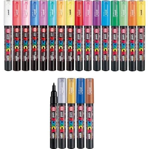 1pc Uni Posca Acrylic Paint Marker Pen PC-1M Extra Fine point Poster Colour For Rock wood glass metal plastic ceramic leather