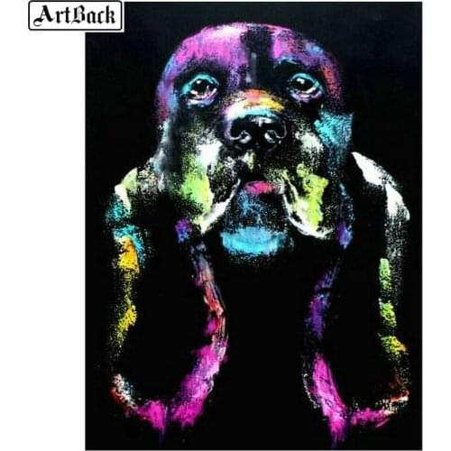 5d diy diamond painting color dog animal full square diamond embroidery new arrival diamond mosaic 3d wall sticker