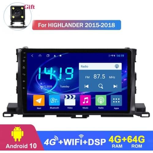 For Toyota Highlander 2015 2016 2017 2018Car Radio Multimidia GPS Video Player Built-in CarPlay and dsp 4G RAM 64G ROM Car Radio