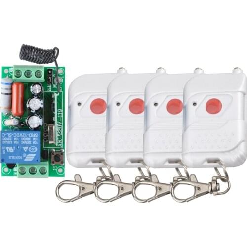 AC 220V 1CH 10A RF Wireless Remote Control Lighting Switch Light Lamp LED SMD ON OFF Learning Code Receiver 433.92Mhz