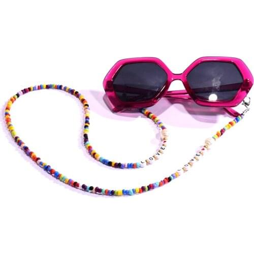 Beads LOVE Pearl Sunglasses Glasses Chain For Womens Strap Hang Spectacle Cord Holder Lanyards Luxury Summer Fashion 2021 New