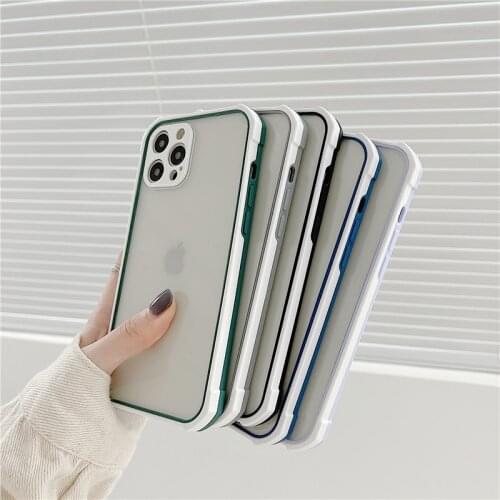 Hybrid Rugged Shockproof Phone Case For iPhone 12 11 Pro Max Xs XR X 8 7 Plus SE 2020 Soft TPU Hard PC Translucent Back Cover