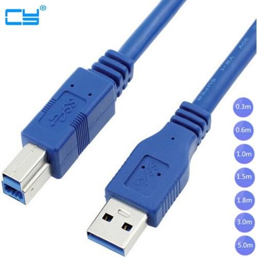 USB 3.0 A Male AM to USB 3.0 B Type Male BM USB3.0 Cable 0.3m 0.6m 1m 1.5m 1.8m 3m 5m 1ft 2ft 3ft 5ft 6ft 10ft 30cm 1 3 5 Meters