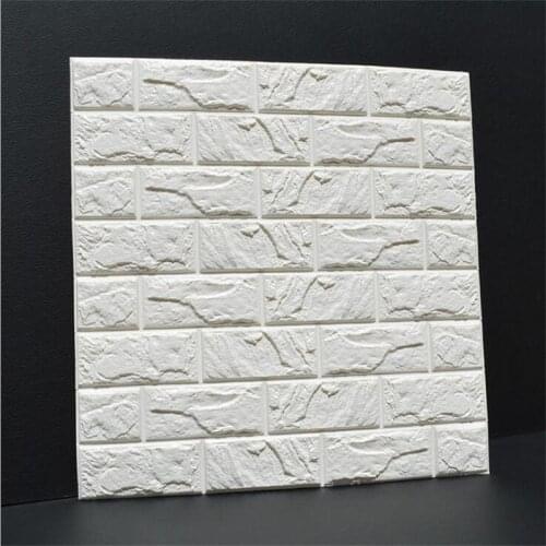 Creative 3D PE Foam Flexible Stone Brick Wall Stickers 60*60cm Home Decor TV Sofa Wall Art Mural Kids Safty Embossed Wallpaper