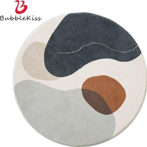 Bubble Kiss Round Carpet For Living Room Modern Minimalist Geometric Thick Lamb Wool Soft Rug Coffee Table Customized Floor Mat