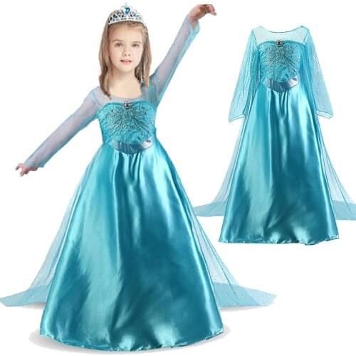 Summer Girls Elsa Dresses Clothes Kid Cosplay Anna Princess Dress Snow Queen Vestido Childrens Costumes Birthday Party Sukienki