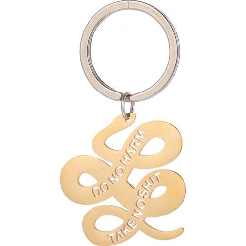 Fashion Halloween stainless steel keychain python keyring gifts engraved key chain car keychain key rings pendant jewelry