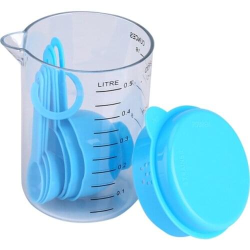 7PCS Plastic Liquid Dry Measuring Cups And Spoons Set