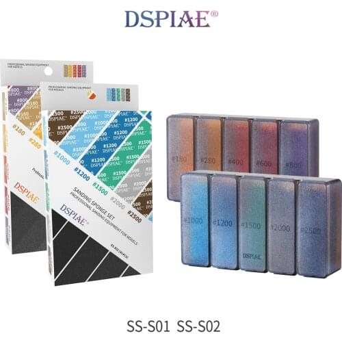 DSPIAE #180~#2500 Sanding Sponge Set Professional Sanding Equipment For Modeler