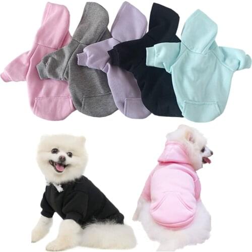 Solid Cat Dog Hoodies Pet Clothes for Small Dogs Pet Clothing Coat Jackets Sweatshirt for Chihuahua Doggie Cotton Pet Outfits