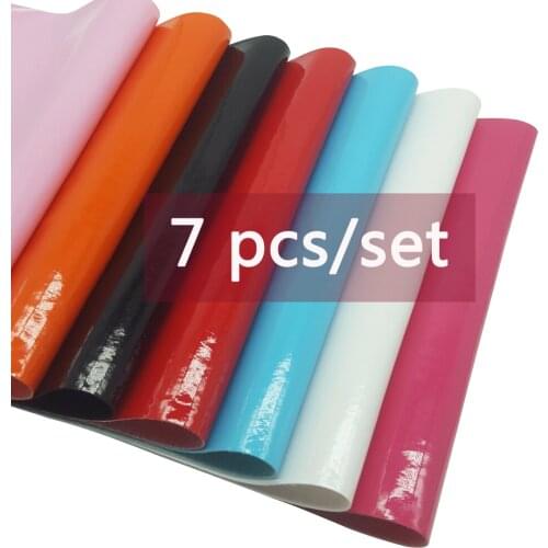 Wholesale 7pcs PU Leather Solid Faux Fabric Sheets Handmade Bags Shoes Decoration DIY Hair bow Fabric Synthetic Leather 22*30 cm