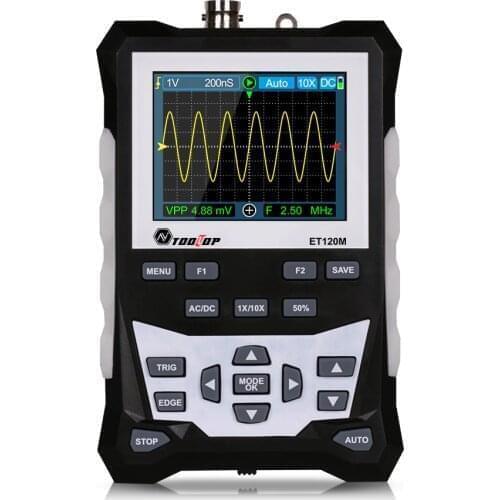 TOOLTOP DS0120M TFT Color Screen Digital Oscilloscope 120MHz Bandwidth 500MSa/s Sampling Rate With Backlight Waveform Storage