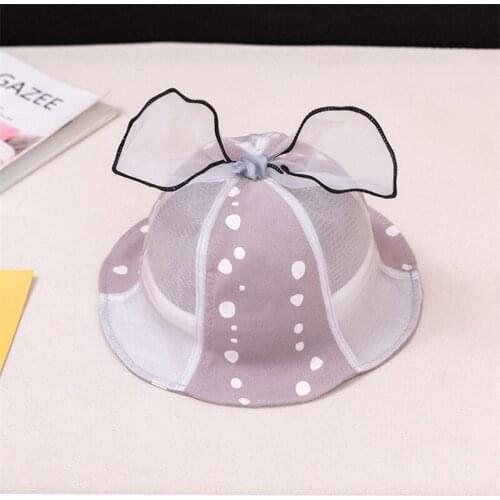 The solid color bowknot Bucket Hat Fisherman Hat outdoor travel hat Sun Cap Hats for children boys and girls 61