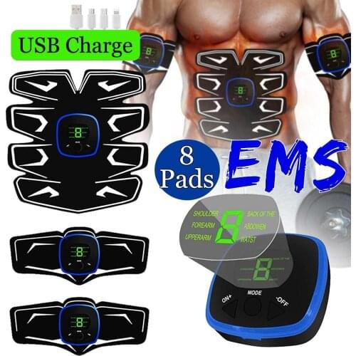 Rechargeable Abdominal Muscle Stimulator Exerciser Vibration Abdominal Muscle Trainer Body Slimming GymFitness Workout Equipmemt