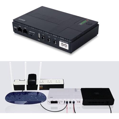 DC 5V—24V Mini UPS Battery Backup Portable Uninterruptible Power Supply for Wifi, Router, Modem, Security Camera