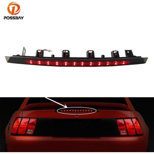 POSSBAY Car Third High Mount Brake Tail Light Red Parking Signal Lamp Rear Center Warning Lamp for Ford Mustang Models 1999-2004