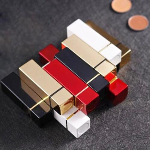50 Packs 4g Empty Aluminum 12.1mm Lip Stick Tube Square Shape Lipstick Container Packing Lipstick Bottle