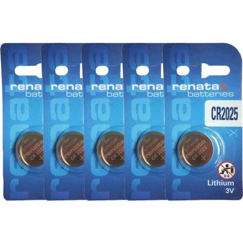 RENATA 5pcs/lot CR2025 3V High-Performance Button Batteries Lithium Watch Remote Battery