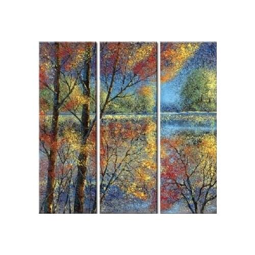 Hand Painted Oil Painting Sudden Clarity II-3 piece Modern Oil Painting On canvas wall art set-Landscape oil painting